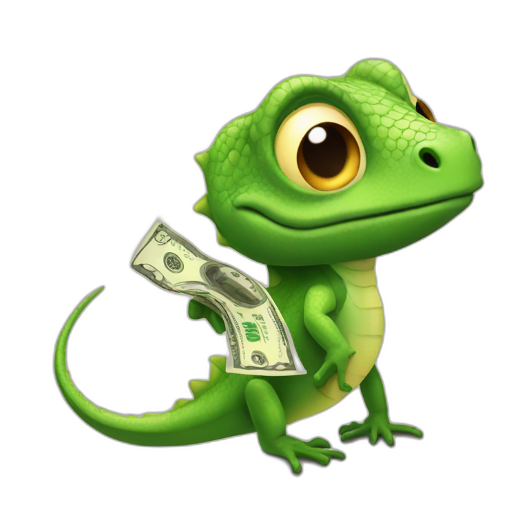 Lizard have money emoji