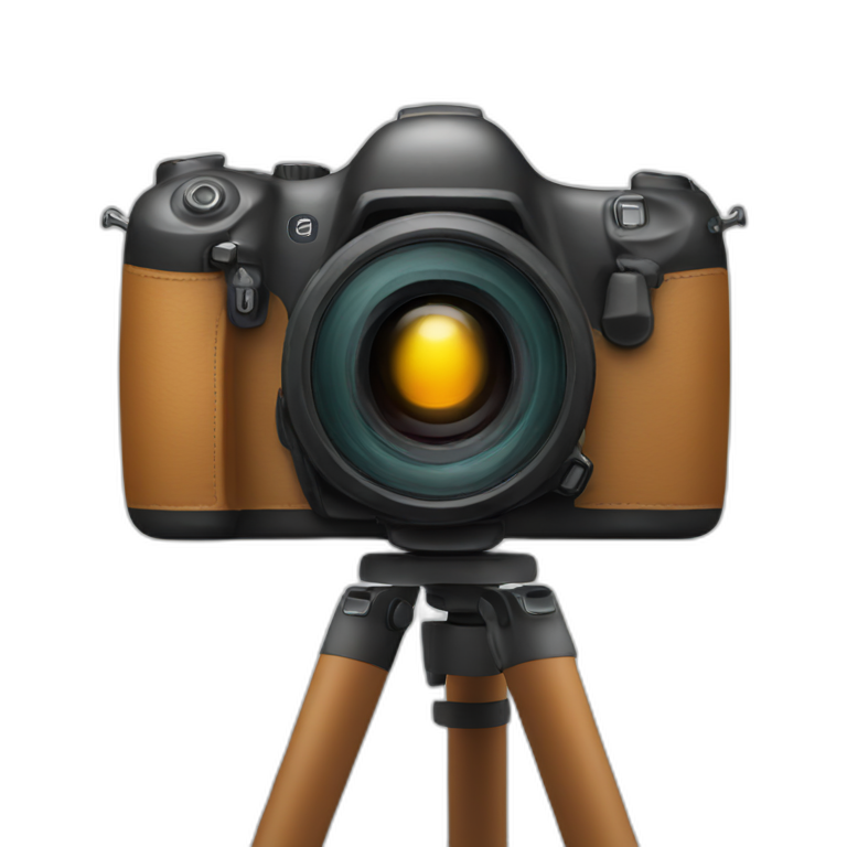 Camera with flash on a tripod emoji