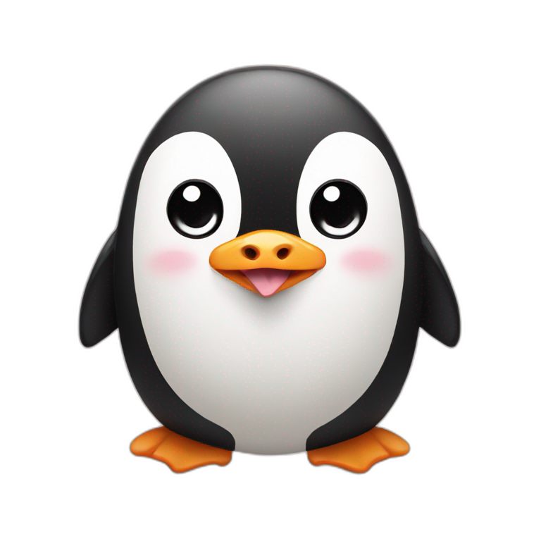 Penguin with pig emoji