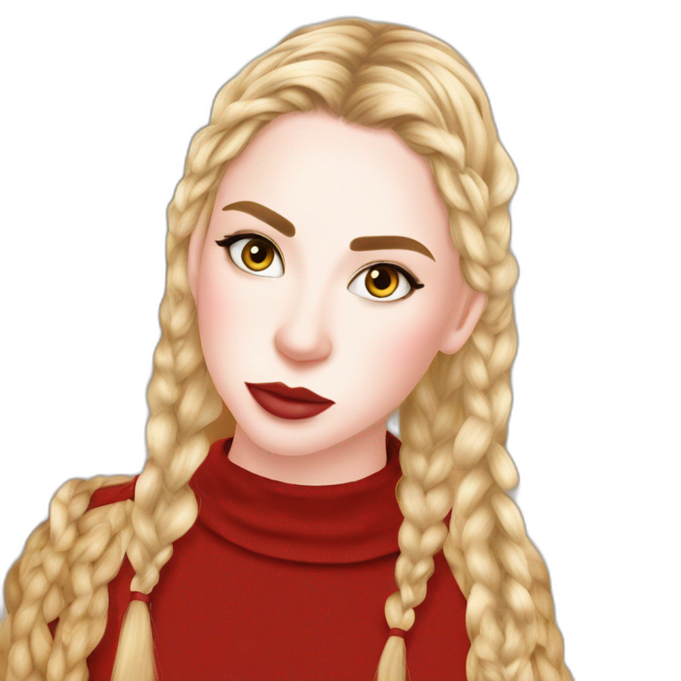 blonde girl with braided hair emoji
