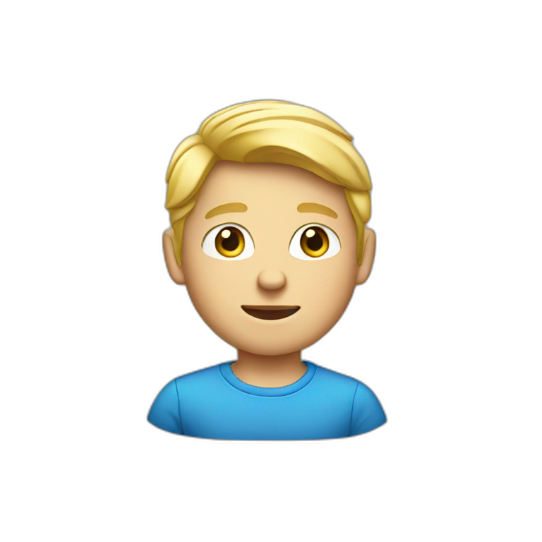 blonde boy in blue shirt iPhone emoji