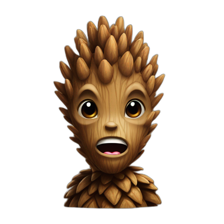 Pinecone character looking like groot emoji