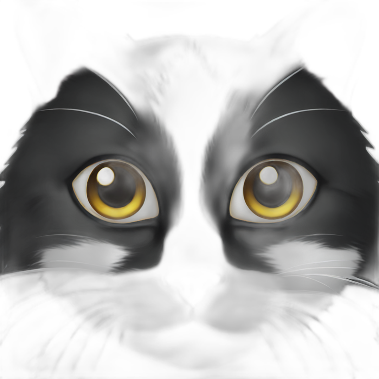 Black white cat face emoji