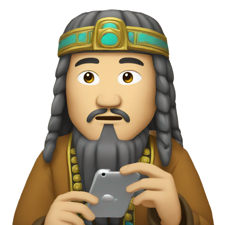 genghis khan using phone emoji