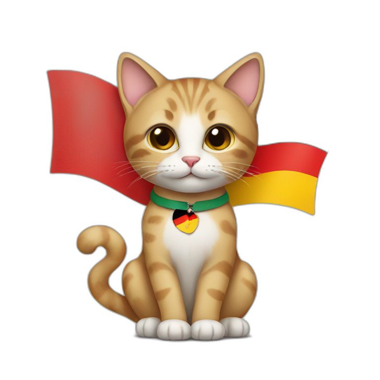 cat holding a german flag emoji
