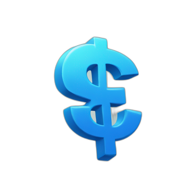 blue dollar sign emoji