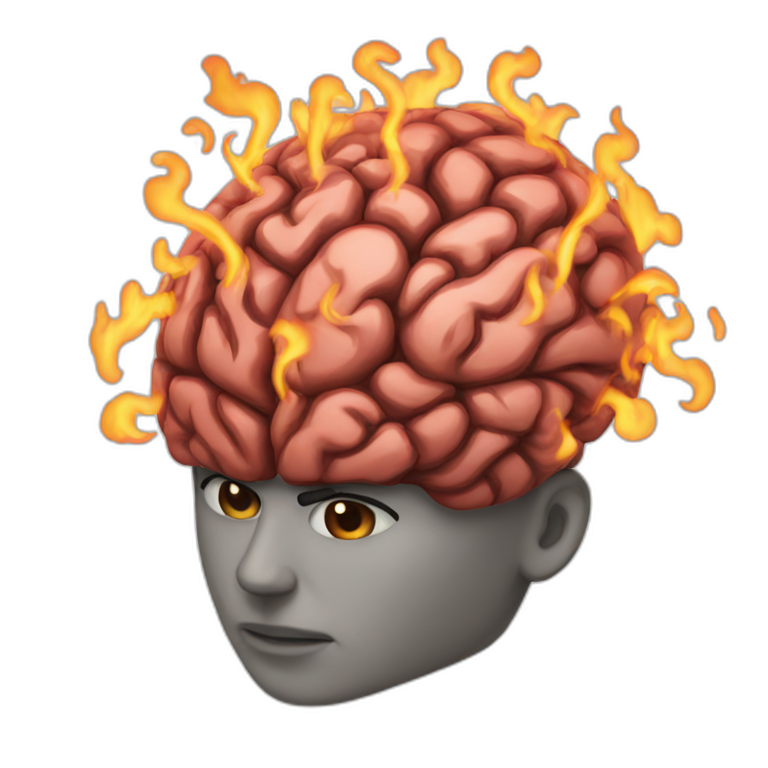 Fire brain emoji