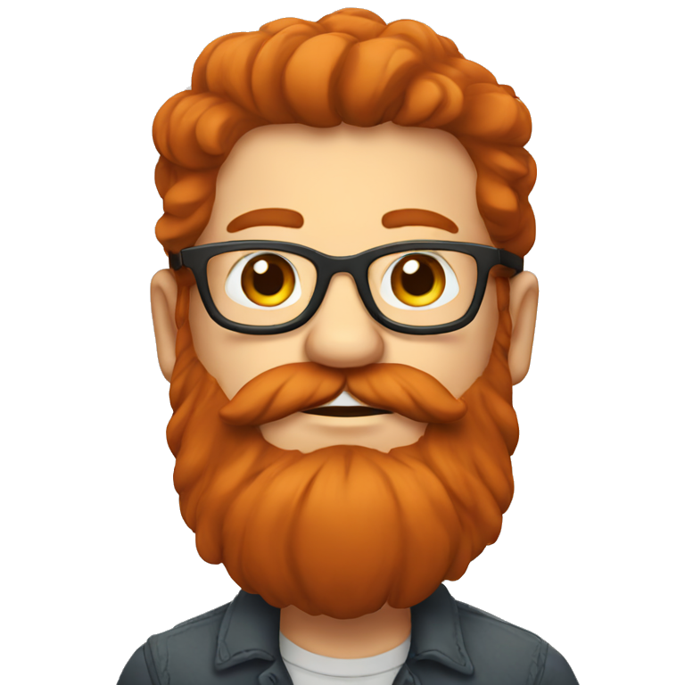 guy with cheeks and a long red beard and glasses  emoji