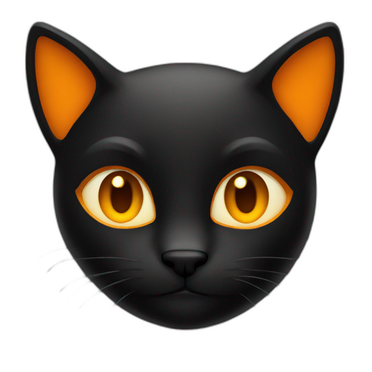 Chat noir orange emoji