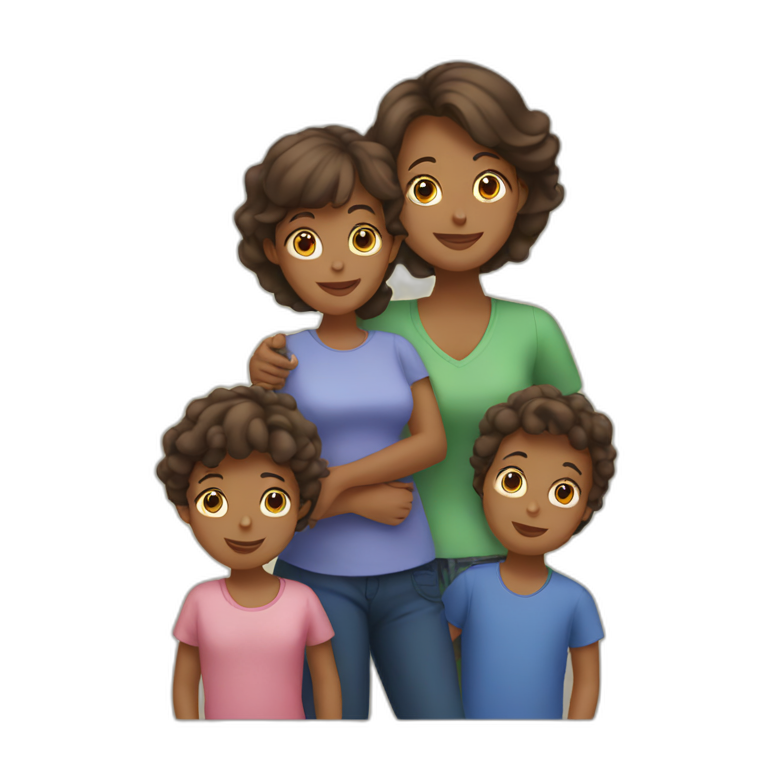 mom with 4 kids emoji