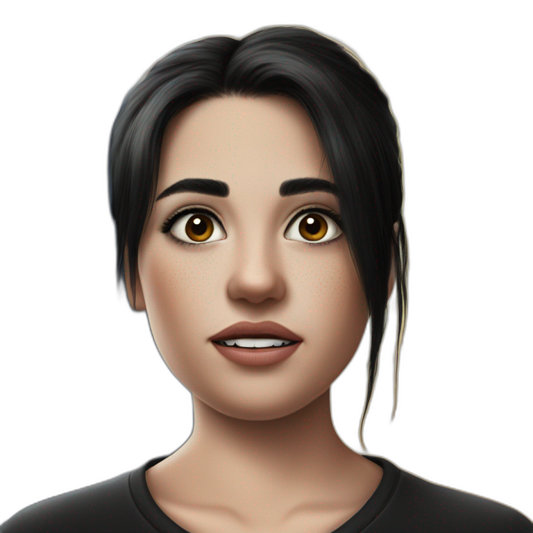 mysterious black-eyed girl posing emoji
