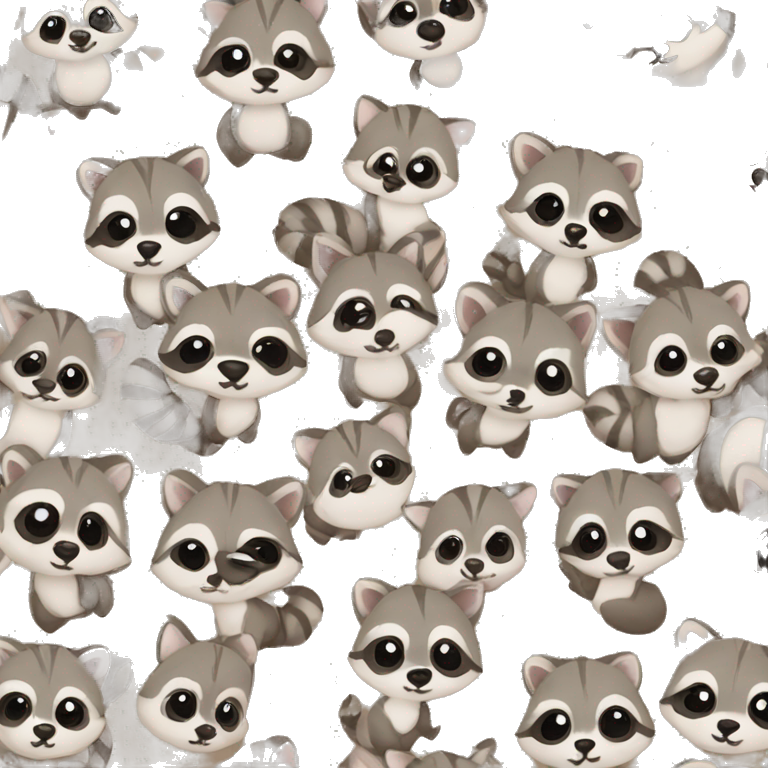 cute baby racoons emoji