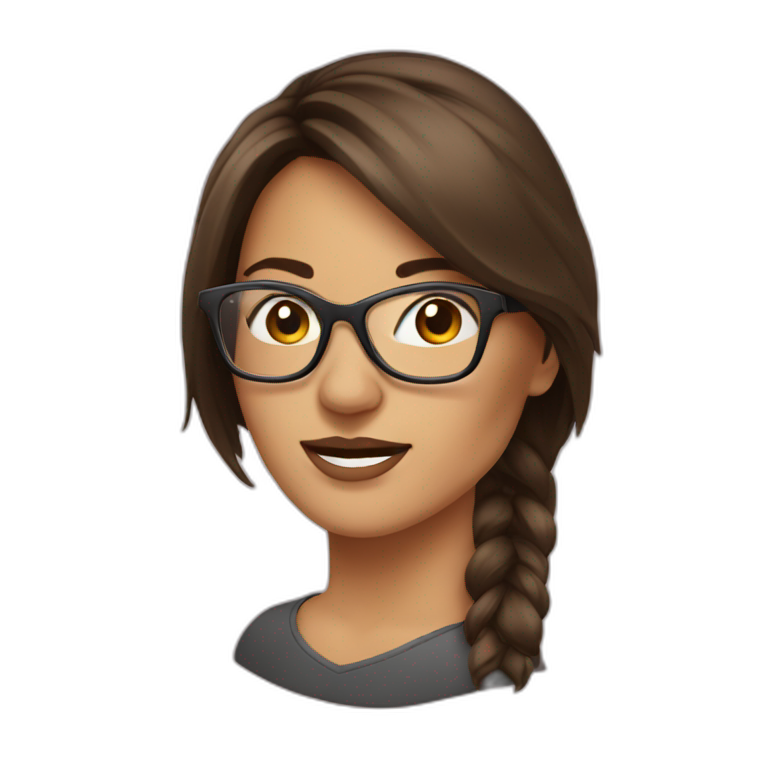 Femme BRUNE avec lunettes emoji