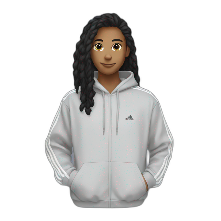 black adidas hoodie emoji