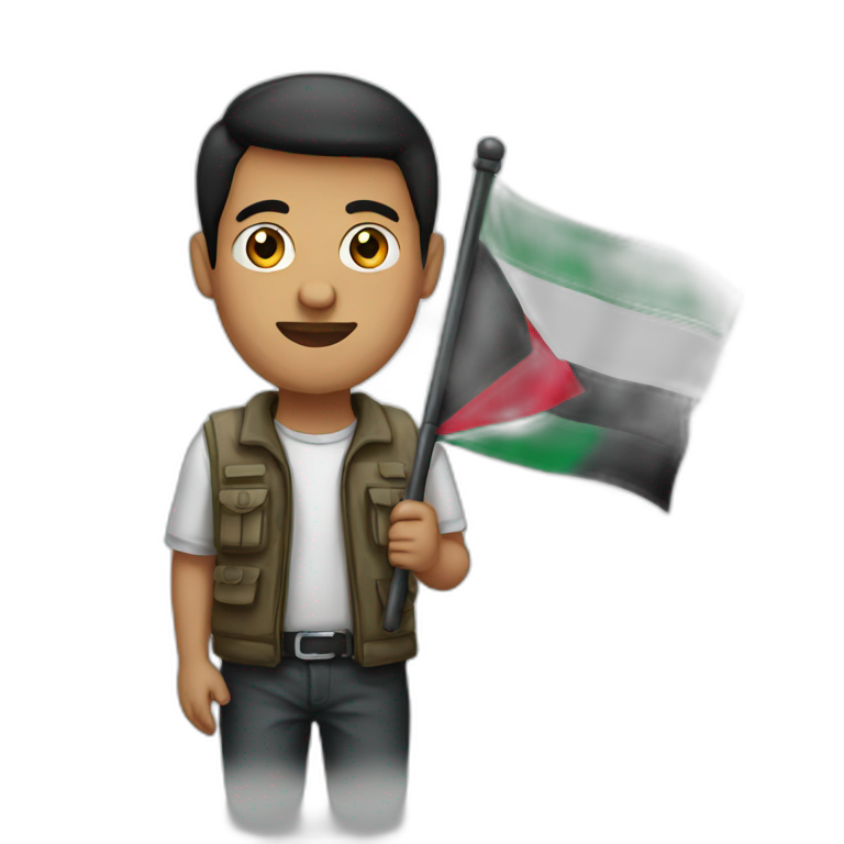 man-holding-palestinian-flag emoji