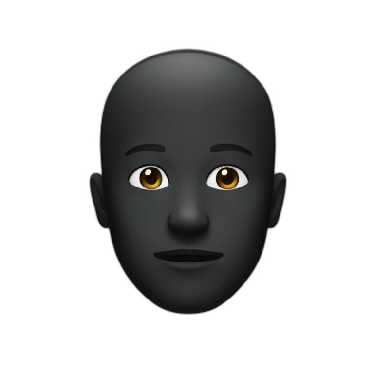 Visage noir emoji