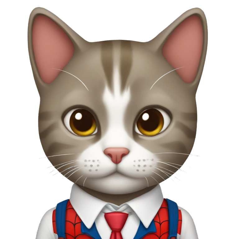 Una gato con traje de espiderman emoji