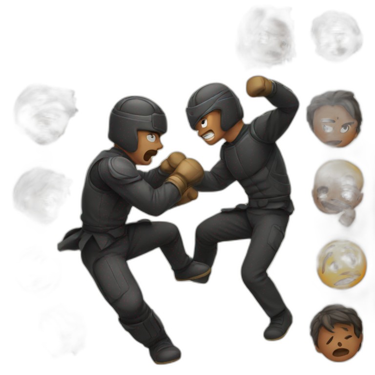 Fighting each other emoji