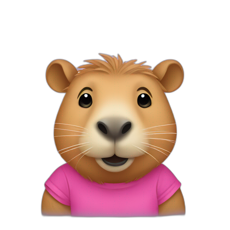 capybara wear pink tshirt emoji