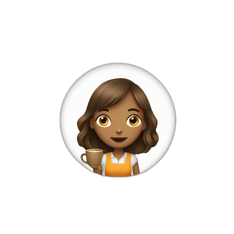 girl on work with coffee and clock emoji