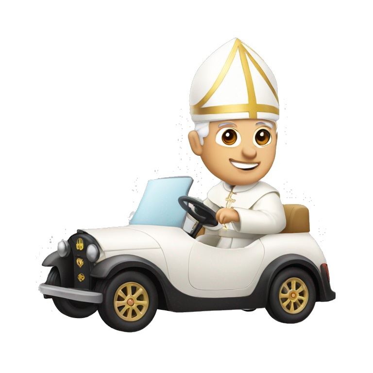 pope driving car emoji
