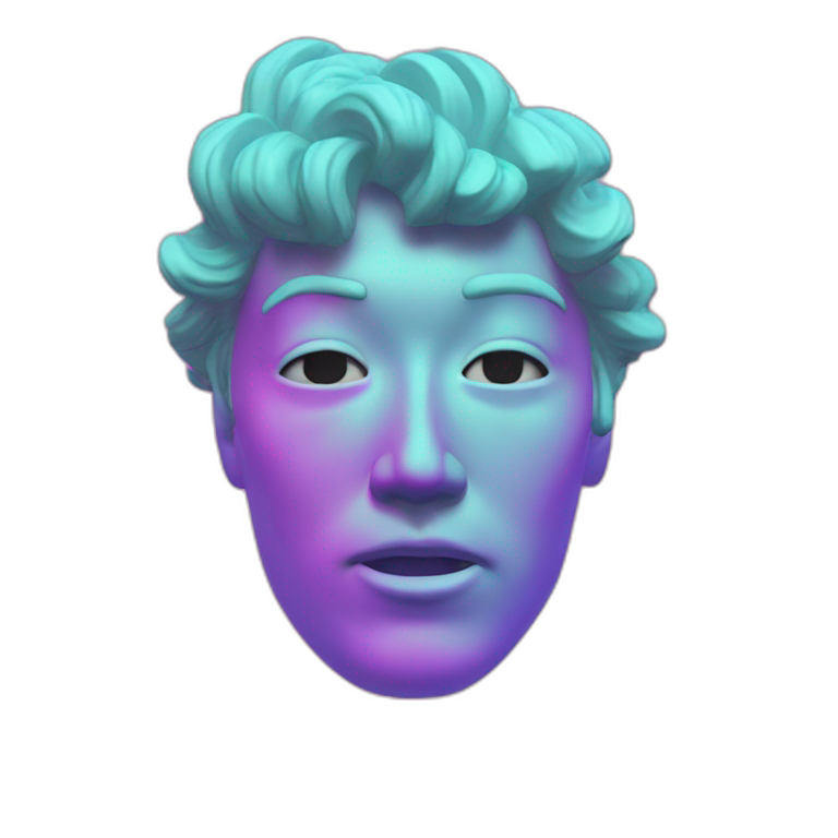 vaporwave 3d floorno face emoji