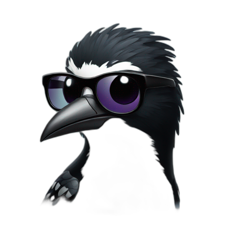 magpie wearing sunglasses emoji