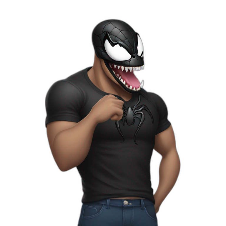 Venom wearing tshirt emoji