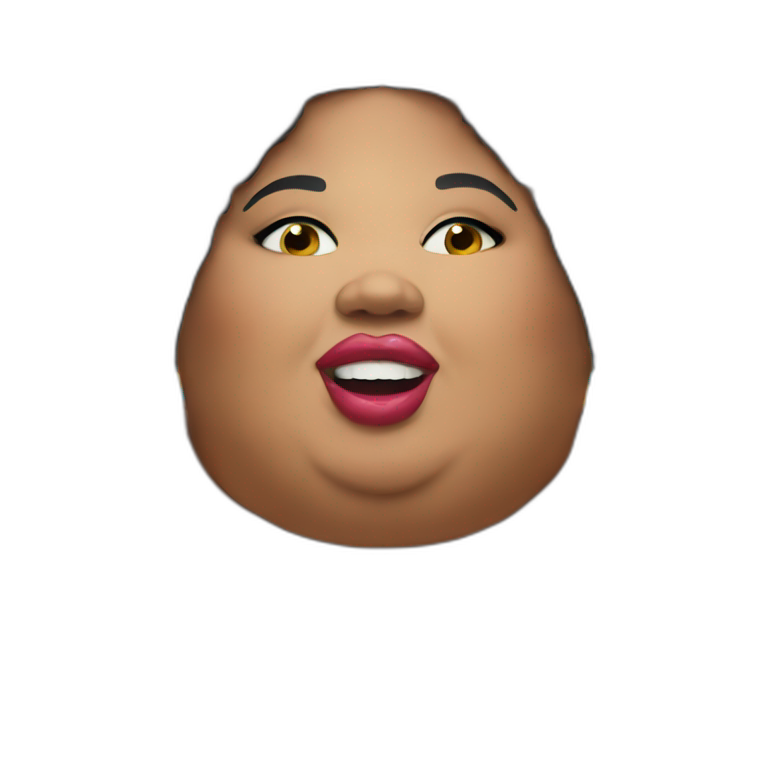 Fat Lizzo eating emoji