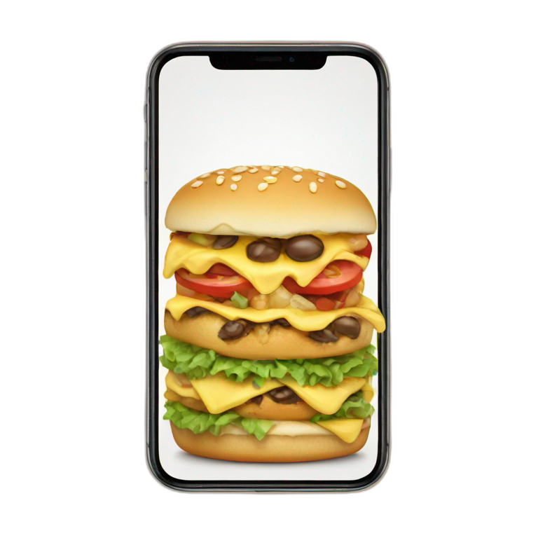 Iphone with food emoji