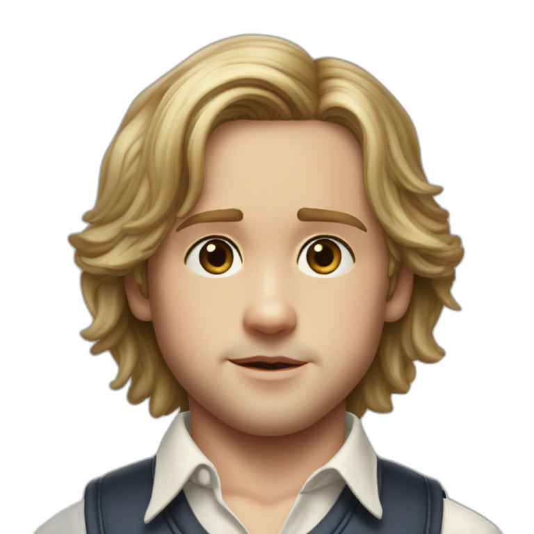 hyper realistic ryan gosling kid acter boy middle part hair outer banks emoji