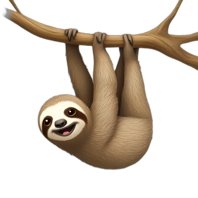 sloth hanging from above emoji