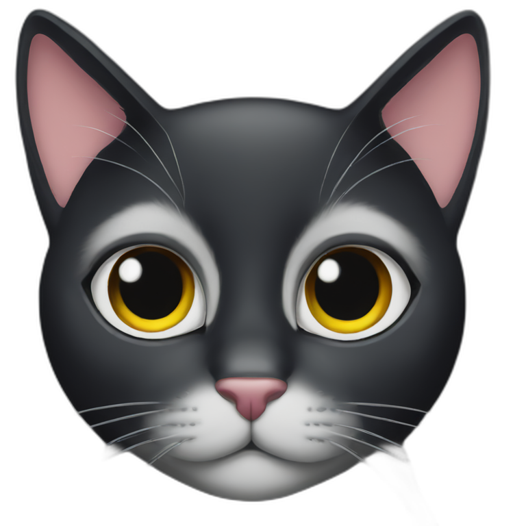 black cat eyes half closed zoning out emoji