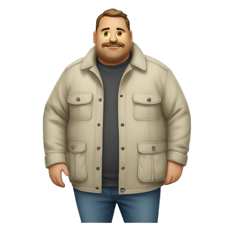 Fat man with Napapijri overshirt  emoji