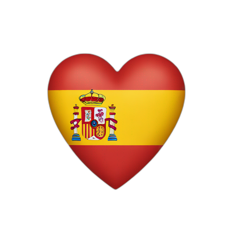 spain flag inside a heart emoji