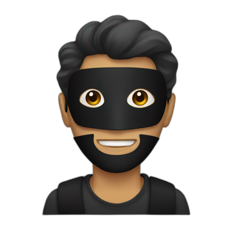 A man with black mask emoji