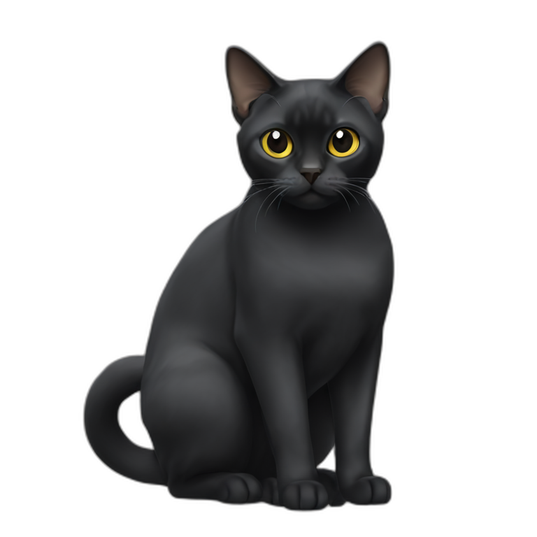 Black Burmese Cat Full Body emoji