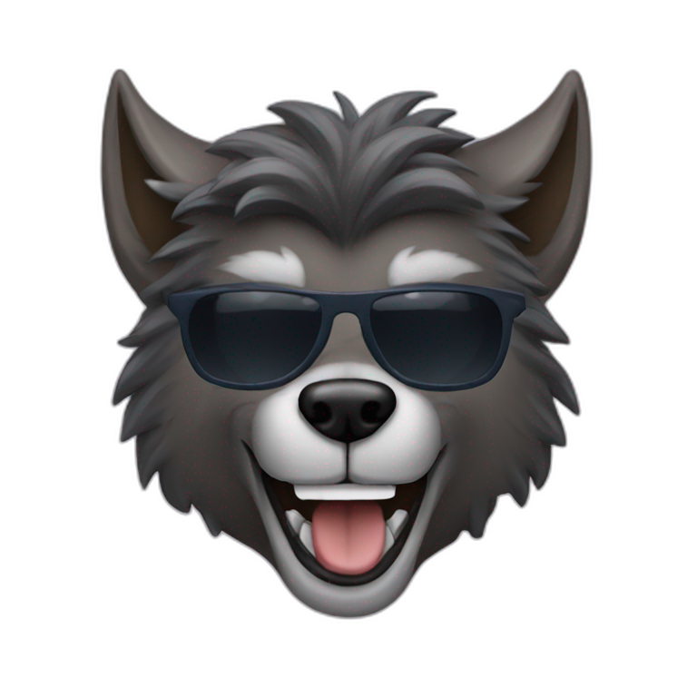 Werewolf with sunglasses smiling  emoji
