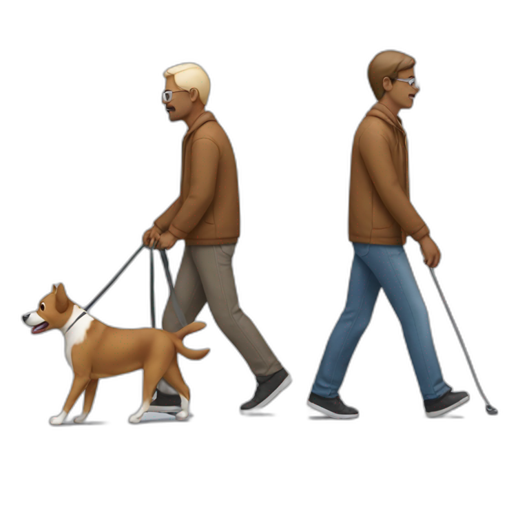 blind man walking a dog emoji