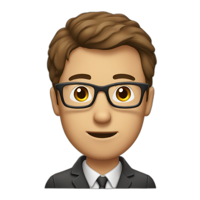 brown-short-haired classy man wearing glasses struggling to fit a key into a door-lock emoji