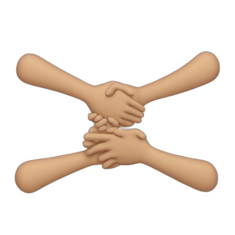 5 hands shake emoji