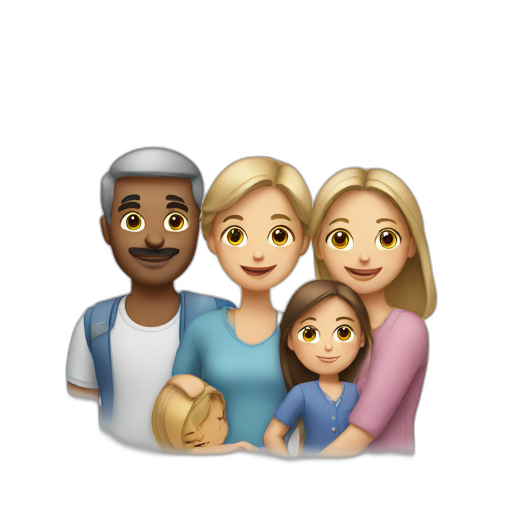 A family with two girls from France emoji