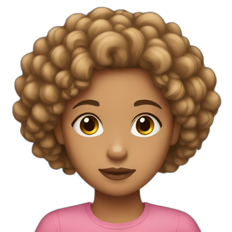 lightskin girl with curly hair  emoji