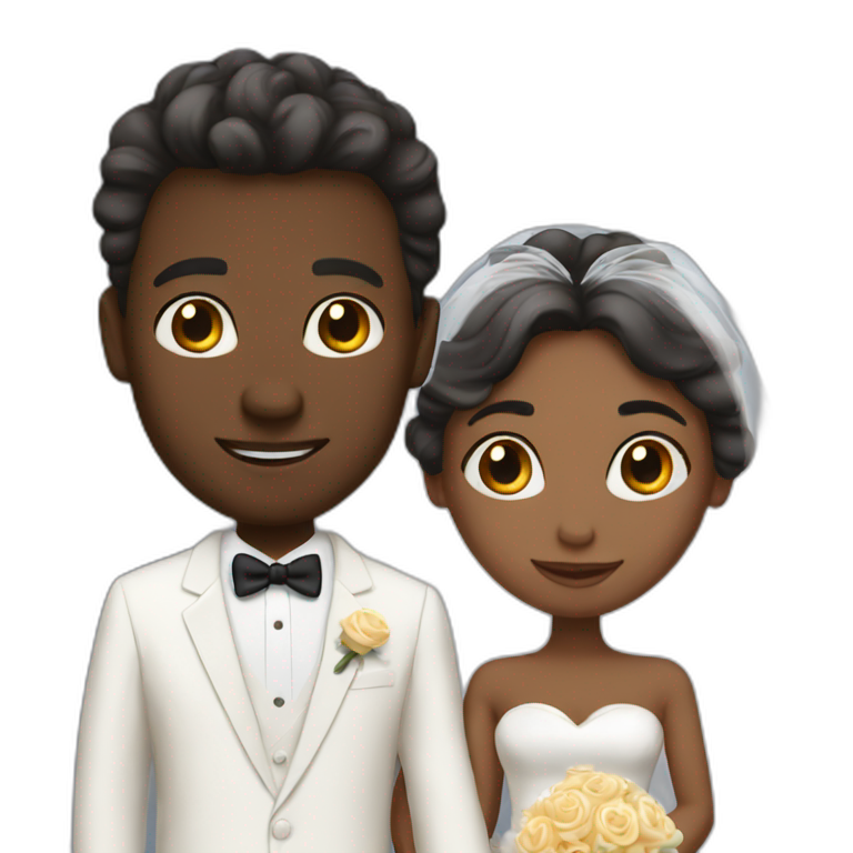 interracial couple married emoji