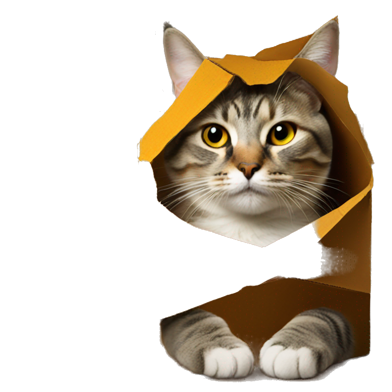 cat in cardboard box capture emoji
