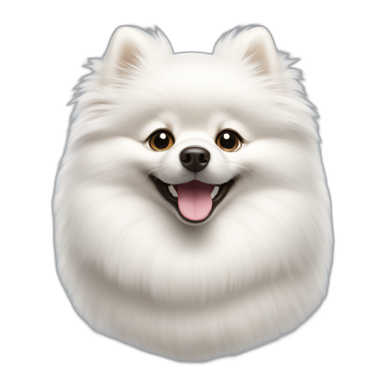 Smiling white Pomeranian emoji