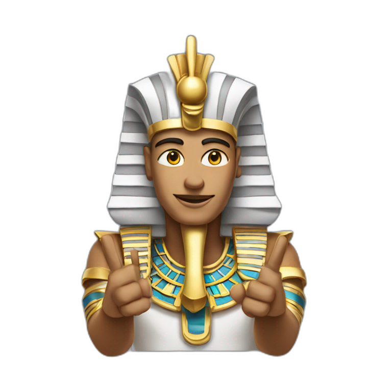 pharaoh pointing heart with hands emoji