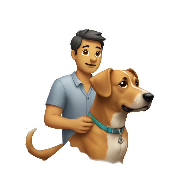 Dog and man emoji