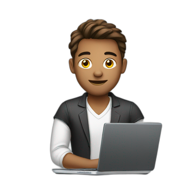  Handsome Man with laptop  emoji