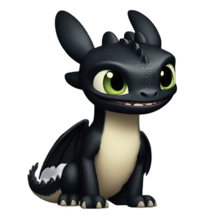 Toothless from train your dragon full body emoji